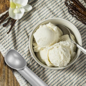 PATIKIL 7 Inches Ice Cream Scoop, Aluminum Alloy Nonstick Anti-Freeze One Piece Cookie Scoop for Cookie Dough Cupcake Batter Baking, Silver