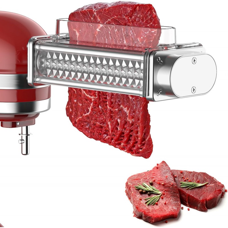 Meat Tenderizer for KitchenAid Mixer - Meat Tenderizing Tool with Clear Cover, Compatible with All KitchenAid Stand Mixers | Effortless Beef/Pork/Lamb Prep & Quick Clean