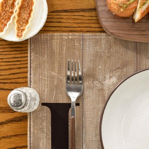 Artoid Mode Wood Love Family Home Together Buffalo Plaid Placemats Set of 4, 12x18 Inch Farmhouse Table Mats Party Kitchen Dining Decoration