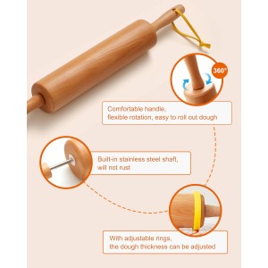 Classic Wood Rolling Pin, 17