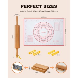 Classic Wood Rolling Pin, 17