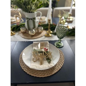 Round Woven Placemats Set of 4, 12
