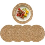 Round Woven Placemats Set of 4, 12