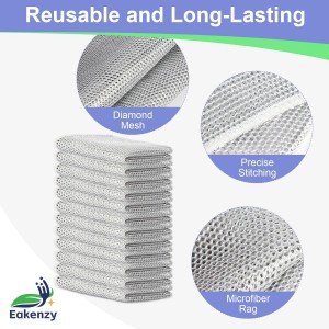 12 Pack Steel Wool Scrubber, Double Layer Non-Scratch Wire Dishcloth, Multipurpose Kitchen Towels, Dish Cloths for Washing Dishes, Cleaning Supplies for Sinks, Dishes, Stove Top, 7.87*7.87 Inch