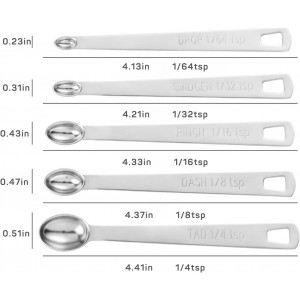 21PCS Measuring Cups and Spoons Set, Include 7 Nesting Measuring Cups, 9 Measuring Spoons and 5 Mini Spoons, Stainless Steel Metal Measuring Set, Kitchen Gadgets for Cooking & Baking