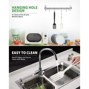 Silicone Flexible Cooking Fork, 11.6 Inch Heat Resistant, Large Non Stick for Mixing, Mashing, Whisking (BW)