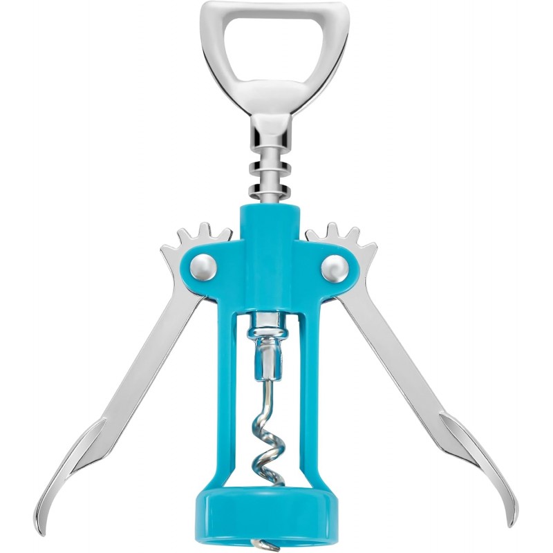 Wine Opener,Multifunctional Bottles Opener Zinc Alloy Corkscrew Wine Opener with Ergonomic Wing Handle (light blue）