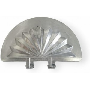 IKM Aluminium Ghugra/Gujiya/Gujia Karanji Maker Karjikai Mould Cutter Sacha Machine, Dumpling Maker Kitchen Molds For Festivals, Medium, Silver