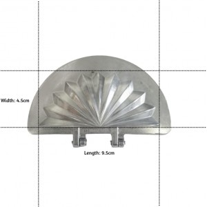 IKM Aluminium Ghugra/Gujiya/Gujia Karanji Maker Karjikai Mould Cutter Sacha Machine, Dumpling Maker Kitchen Molds For Festivals, Medium, Silver