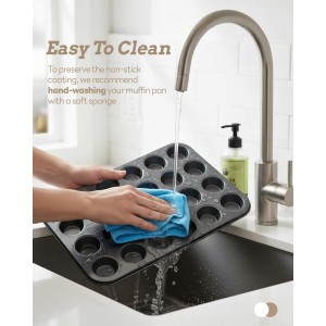 Mini Muffin Pan includes 200 Natural Cupcake Liners, Mini Cupcake Pans Nonstick 24 Cup, Muffin Tin, Carbon Steel Baking Supplies