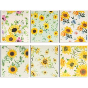 6 - Pack Swedish Kitchen Dish Cloths - Reusable Paper Towels for Counters & Dishes - Eco Friendly Cellulose Sponge Cloth (Sunflower)