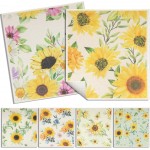 6 - Pack Swedish Kitchen Dish Cloths - Reusable Paper Towels for Counters & Dishes - Eco Friendly Cellulose Sponge Cloth (Sunflower)