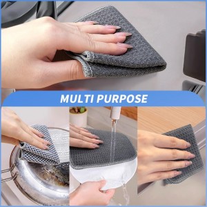 KinHwa Dish Cloths for Washing Dishes Kitchen Washcloths for Dishes Dish Rags for Washing Dishes Absorbent Microfiber Dish Cloths Dish Towels with Scour Scrub Side for Kitchen Cleaning Rags 7inch 9 PC