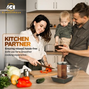 Tumbler Rolling Knife Sharpener Kit – Magnetic Manual System with 4 Angles & Walnut Base Diamond & Ceramic Discs | Kitchen Knife Sharpening Tool | Interchangeable, Easy & Safe Design