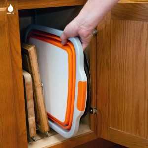 Collapsible BBQ Prep Tub - for Meal Prep Marinating Food Storage - Includes Cutting Board & Locking Lid - (1) XL - Black