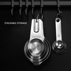 Measuring Cups and Spoons Set Heavy Duty 304 Metal Stainless Steel Measuring Cup Spoon Kitchen Gadgets for Cooking Baking (Set of 17)