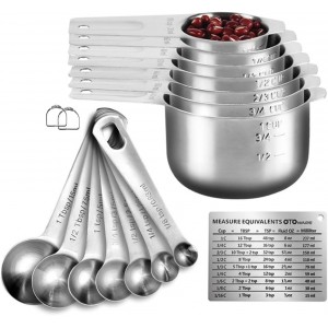 Measuring Cups and Spoons Set Heavy Duty...
