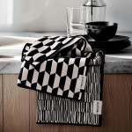 RECYCO Waffle Kitchen Towel Set of 2 - Quick Dry Microfiber Sustainable Dish Towels - Ultra Absorbent Reusable Cleaning Tea Towels - Lightweight Hand Towels,16”x 28”, Black & White Mirage