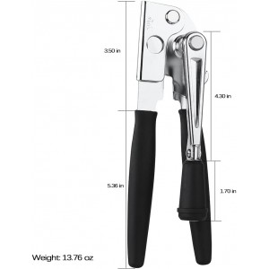 Manual Can Opener,Easy-Grip Hand Crank Can Opener for Seniors & Arthritis - Ergonomic Manual Opener, Heavy Duty for Large Cans, Safe & Comfortable Use at Home or Restaurant