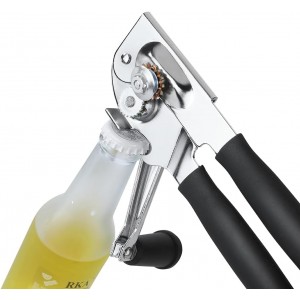 Manual Can Opener,Easy-Grip Hand Crank Can Opener for Seniors & Arthritis - Ergonomic Manual Opener, Heavy Duty for Large Cans, Safe & Comfortable Use at Home or Restaurant