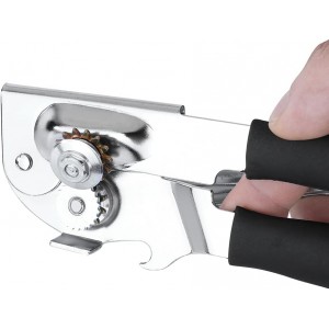 Manual Can Opener,Easy-Grip Hand Crank Can Opener for Seniors & Arthritis - Ergonomic Manual Opener, Heavy Duty for Large Cans, Safe & Comfortable Use at Home or Restaurant