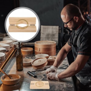 PRETYZOOM Dumpling Artifact Wooden Dumpling Press Mold 5.7In Dough Presser for Homemade Making Kitchen Tool