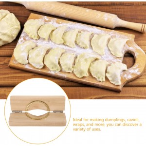 PRETYZOOM Dumpling Artifact Wooden Dumpling Press Mold 5.7In Dough Presser for Homemade Making Kitchen Tool