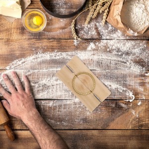 PRETYZOOM Dumpling Artifact Wooden Dumpling Press Mold 5.7In Dough Presser for Homemade Making Kitchen Tool