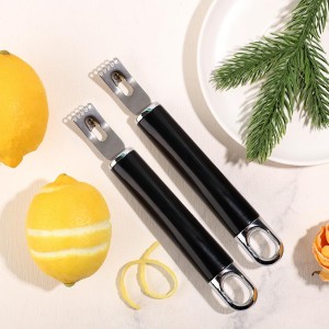 2pcs Stainless Steel Channel Knife, Lemon Zester Fruit Peeler with Hanging Loop Multifunctional Lemon Twist Peeler Fruit Orange Citrus Zester Tool for Cocktail Kitchen Home Bar
