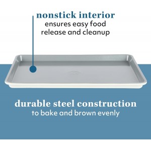 Sur La Table Kitchen Essentials Bake Sale Large 18 X 13 Inch PFA Free Ceramic Nonstick Cookie/Baking Sheet - Linen White