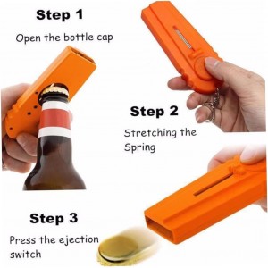 Bottle Opener Portable Beer Bottle Opener Cap Launcher Creative Cap Shooter Toy, Wing Corkscrews