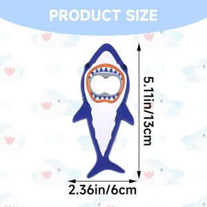 Shark Bottle Opener, Magnetic Beer Bottle Opener for Refrigerator, Silicone Stainless Steel Beer Bottles Openers, Pop Can Soda Can Openers for Boyfriend Husband Father (Blue, 1PCS)