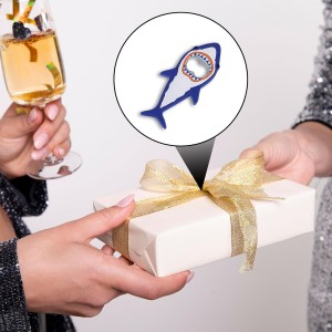 Shark Bottle Opener, Magnetic Beer Bottle Opener for Refrigerator, Silicone Stainless Steel Beer Bottles Openers, Pop Can Soda Can Openers for Boyfriend Husband Father (Blue, 1PCS)