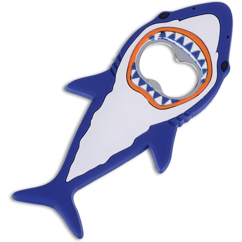 Shark Bottle Opener, Magnetic Beer Bottle Opener for Refrigerator, Silicone Stainless Steel Beer Bottles Openers, Pop Can Soda Can Openers for Boyfriend Husband Father (Blue, 1PCS)