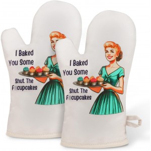 Miracu Funny Oven Mitts for Women, Cute ...