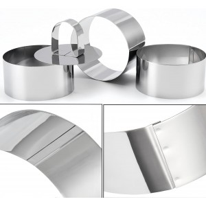 4 Pcs Round Ring Mold for Cooking,Stainless Steel 3 inch Food Molds with 1 Pusher for Cake Dessert Mousse Tuna Tartare