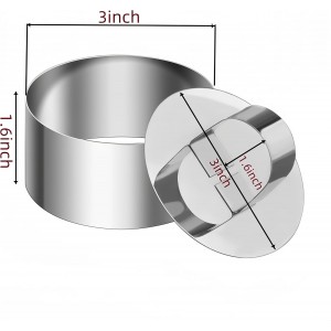4 Pcs Round Ring Mold for Cooking,Stainless Steel 3 inch Food Molds with 1 Pusher for Cake Dessert Mousse Tuna Tartare