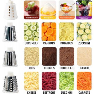 Rotary Cheese Grater with Handle, Multifunctional Kitchen tool, Stainless Steel Rotary Grater Slicer for Fruit, Vegetables, Nuts (Red)