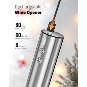 Electric Wine Opener Set - Premium Wine Gifts with Wine Opener, Foil Cutter, Wine Aerator, Vacuum Stopper, and Elegant Gift Box - Ideal Christmas Gift for Unforgettable Moments