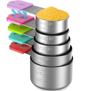 Magnetic Measuring Cups, 5 Stainless Ste...