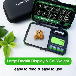 Pocket Scale, Dual Powered, Precision Gram Jewelry Scale with Zipper Case, Digital Small Coin Scale, Large Backlight Display, 500g x 0.01g, 6 Weighing Units,Cal Weight, USB Cable Included
