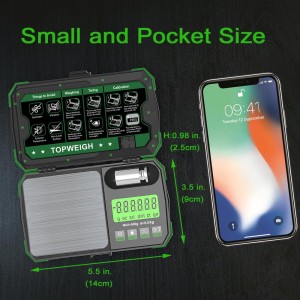 Pocket Scale, Dual Powered, Precision Gram Jewelry Scale with Zipper Case, Digital Small Coin Scale, Large Backlight Display, 500g x 0.01g, 6 Weighing Units,Cal Weight, USB Cable Included