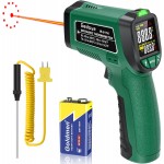 Infrared Thermometer for Cooking, Gedaye Surface Laser Temperature Gun with Laser Pointer 13:1, Metal Probe, Adjustable Emissivity, -58℉ to 1562℉, Thermal Thermometer Gun for Pizza Oven Engine HVAC