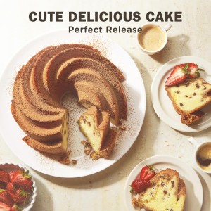 KITESSENSU Non-Stick Cake Pan, 9.5-Inch Aluminum Cake Mold, 8 Cup Fluted Heavy Duty Tube Pan, Durable Rust & Scratch-Resistant, Baking Mold for Jello, Gelatin, Chocoflan, Flan, Marissa, Gold