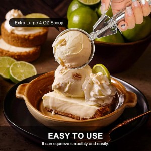 Cookie Scoops Set of 3 Ice Cream Scoop with Trigger 18/8 Stainless Steel, 3PCS Different Size Cupcake Scoop for Baking Mashed Potatoes Meatball Watermelon Muffin Batter Measuring (4oz + 2oz + 0.8oz)