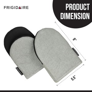 Frigidaire Sasha 2-Pack Cotton and Neoprene Mini Oven Mitts, Heat Resistant, Anti-Slip, Machine Washable, 5.25