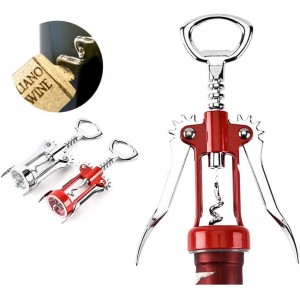 Set of 3 Wing Corkscrew Wine Opener Wine Corkscrew and Bottle Opener Multi-Function Handle Pressure Beer Bottle Opener Bar and Kitchen Tools