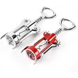 Set of 3 Wing Corkscrew Wine Opener Wine Corkscrew and Bottle Opener Multi-Function Handle Pressure Beer Bottle Opener Bar and Kitchen Tools