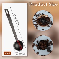 4.7in Black Long Handle Metal Measure Spoon Coffee Scoop 1 Tablespoon 18/8 Stainless Steel Measuring Scooper 1 tbsp Coffee Scooper for Ground Coffee Bean Espresso Milk Tea Sugar(15 ml)