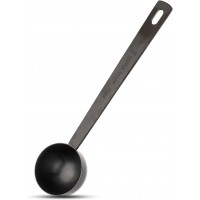 4.7in Black Long Handle Metal Measure Spoon Coffee Scoop 1 Tablespoon 18/8 Stainless Steel Measuring Scooper 1 tbsp Coffee Scooper for Ground Coffee Bean Espresso Milk Tea Sugar(15 ml)